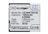 Battery for Wiko KITE KITE 3.7V Li-ion 1800mAh / 6.66Wh