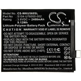 Battery for Wiko P6609 S104-U76000-000, S104-U76000-002 3.8V Li-Polymer 2400mAh