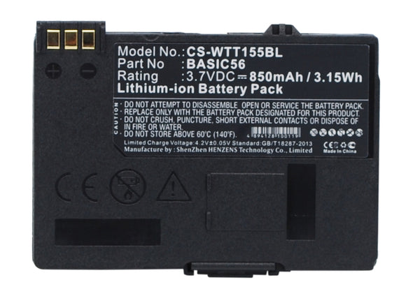 Battery for Way Systems MTT 1500 BASIC56 3.7V Li-ion 850mAh / 3.15Wh