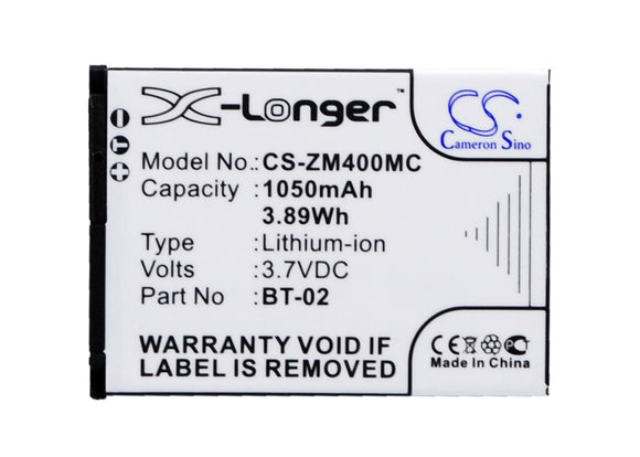 Battery for ZOOM Q4 BT-02 3.7V Li-ion 1050mAh / 3.89Wh
