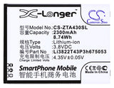 Battery for ZTE Blade Q Lux 4G Li3822T43P3h675053 3.8V Li-ion 2300mAh / 8.74Wh