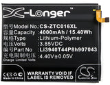 Battery for ZTE Axon Max C2016 Dual SIM Li3940T44P8h907043 3.85V Li-Polymer 4000