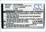Battery for ZTE D930 Li3710T42P3h553457-NTC 3.7V Li-ion 1100mAh / 4.1WH