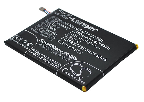 Battery for ZTE MF910 4G LTE Li3823T43P3h715345 3.8V Li-Polymer 2300mAh / 8.74Wh