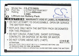 Battery for ZTE Z222 Li3708T42P3h463657, Li3709T42P3h463657 3.7V Li-ion 800mAh /