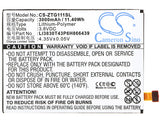 Battery for ZTE N9518 LI3830T43P6H866439, Li3830T43P6h966439 3.8V Li-Polymer 300