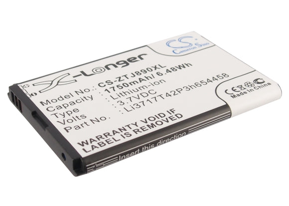 Battery for ZTE MF63 Li3717T42P3h654458 3.7V Li-ion 1750mAh / 6.48Wh