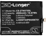 Battery for ZTE Nubia N2 Li3950T44P6h856751 3.85V Li-Polymer 4900mAh / 18.87Wh