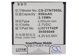 Battery for ZTE U791 Li3711T42P3h505048 3.7V Li-ion 850mAh / 3.15Wh