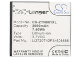 Battery for ZTE V965 Li3720T42P3h605656 3.7V Li-ion 2000mAh / 7.4Wh