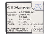 Battery for ZTE N983 Li3820T42P3h585155 3.7V Li-ion 2050mAh / 7.59Wh