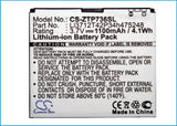 Battery for ZTE Blade II Li3712T42P3h475248 3.7V Li-ion 1100mAh / 4.07Wh