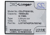Battery for ZTE Q30C Li3716T42P3h705742 3.7V Li-ion 1650mAh / 6.11Wh