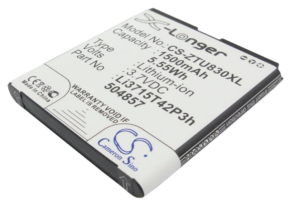 Battery for ZTE Z992 Li3715T42P3h504857, Li3715T42P3h504857-H 3.7V Li-ion 1500mA