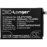 Battery for Nubia NX612  Li3940T44P6h876442 3.85V Li-Polymer 4000mAh / 15.40Wh