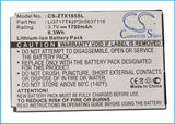 Battery for ZTE F158 Li3717T42P3h5637116 3.7V Li-ion 1700mAh / 6.3Wh