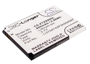 Battery for AT&T UX990 Li3709T42P3h504047, Li3709T42P3h504047-H 3.7V Li-ion 800m