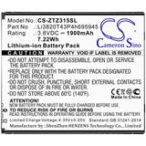 Battery for ZTE Blade Vantage 2 Li3820T43P4h695945 3.8V Li-ion 1900mAh / 7.22Wh