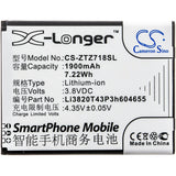 Battery for ZTE Jasper Li3820T43P3h604655 3.8V Li-ion 1900mAh / 7.22Wh