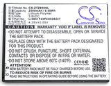 Battery for ZTE GRAND X 3 Li3831T43P4H826247 3.8V Li-Polymer 2500mAh / 9.50Wh