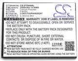 Battery for ZTE Z917VL Li3831T43P4H826247 3.8V Li-Polymer 2500mAh / 9.50Wh